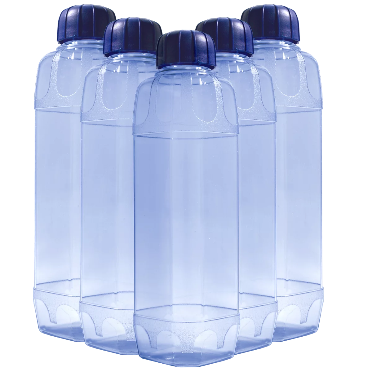 Tritan-Trinkflasche Blue Line Set eckig 1000ml