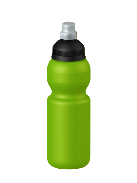Freizeit-Trinkflasche Premium Flaschenfarbe: Lime Volumen: 330 ml Verschlussfarbe: Schwarz-Silber Druck: ohne Druck