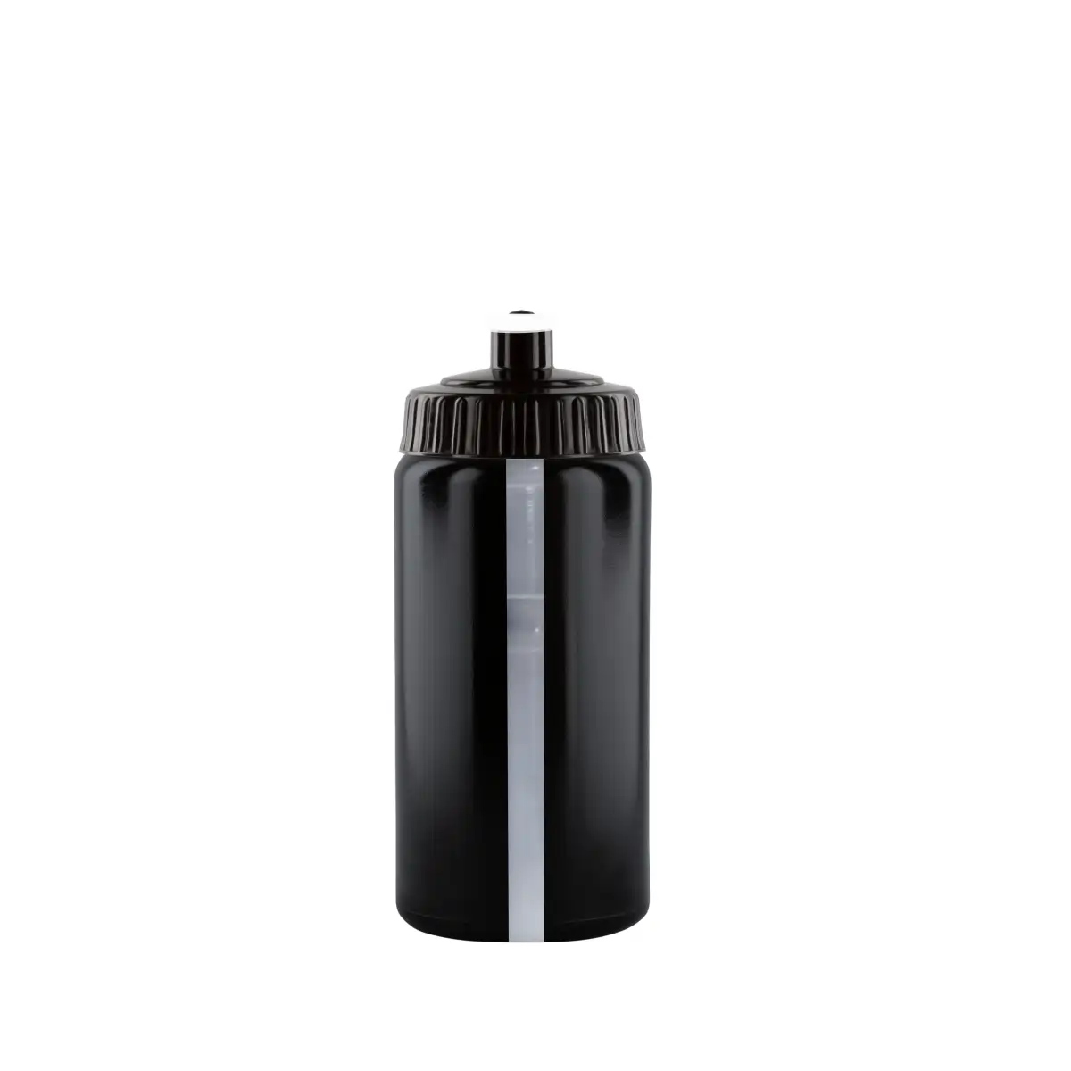 Sport-Trinkflasche Gripper Bio schwarz 500 ml – individuell bedruckte Sportflasche mit Sichtstreifen
