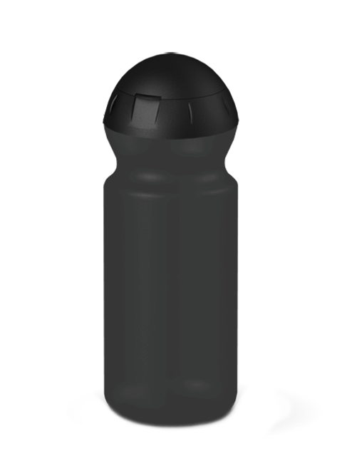 Fitness-Trinkflasche Classic mit Klappverschluss Flaschenfarbe: Schwarz Transparent Volumen: 500 ml Verschlussfarbe: Schwarz Druck: ohne Druck