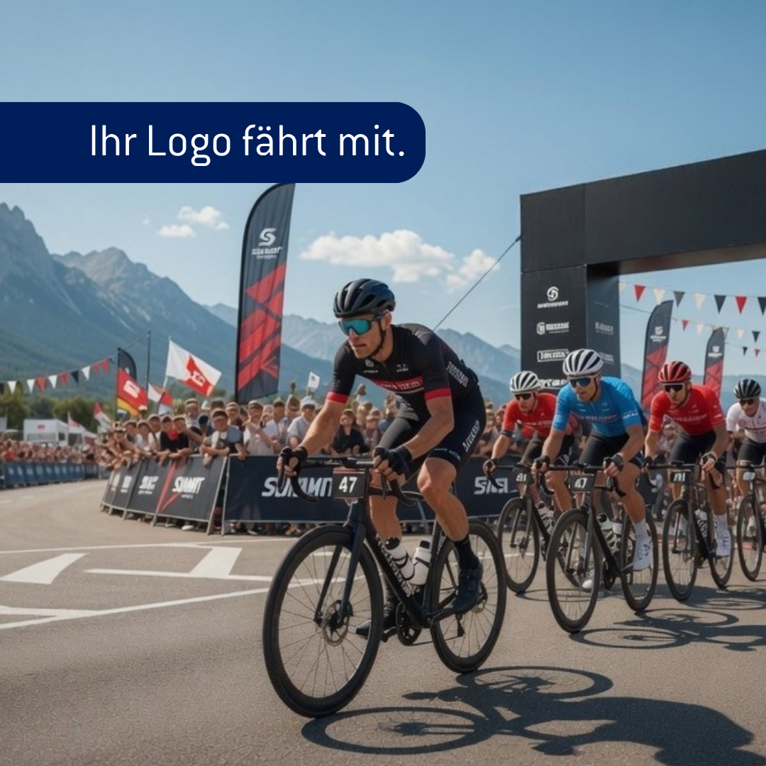 Radsportler beim Summit Climb Classic 2024 – bedruckte Fahrradflaschen für Vereine und Events