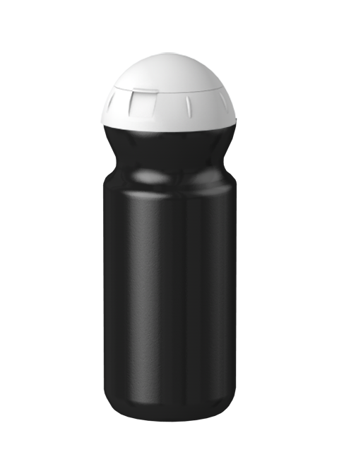 Fitness-Trinkflasche Classic mit Klappverschluss Flaschenfarbe: Schwarz Volumen: 500 ml Verschlussfarbe: Weiss Druck: ohne Druck Fitness-Trinkflasche Classic mit Klappverschluss Flaschenfarbe: Schwarz Volumen: 500 ml Verschlussfarbe: Weiss Druck: ohne Druck