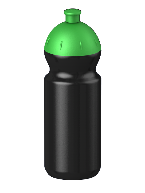 Fitness-Trinkflasche Classic Flaschenfarbe: Schwarz Volumen: 500 ml Verschlussfarbe: Grün Druck: ohne Druck