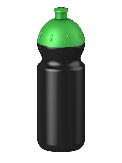 Fitness-Trinkflasche Classic Flaschenfarbe: Schwarz Volumen: 500 ml Verschlussfarbe: Grün Druck: ohne Druck