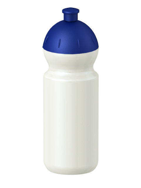 Fitness-Trinkflasche Classic Flaschenfarbe: Perlweiss Volumen: 500 ml Verschlussfarbe: Blau Dunkel Druck: ohne Druck