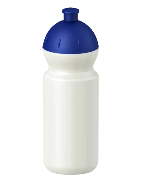 Fitness-Trinkflasche Classic Flaschenfarbe: Perlweiss Volumen: 500 ml Verschlussfarbe: Blau Dunkel Druck: ohne Druck