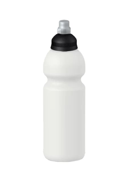 Freizeit-Trinkflasche Premium Bio Flaschenfarbe: Perlweiss Verschlussfarbe: Schwarz-Silber Druck: ohne Druck