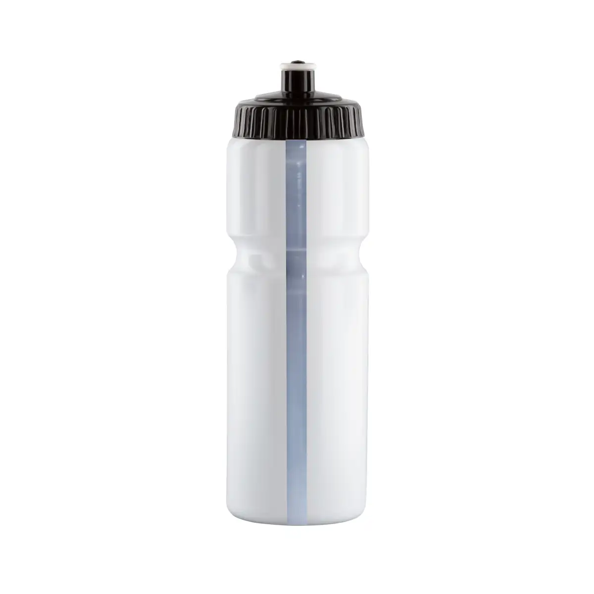 Gripper Sporttrinkflasche 750 ml in Weiß – bedruckbar mit Logo für Vereine und Unternehmen mit Sichtstreifen