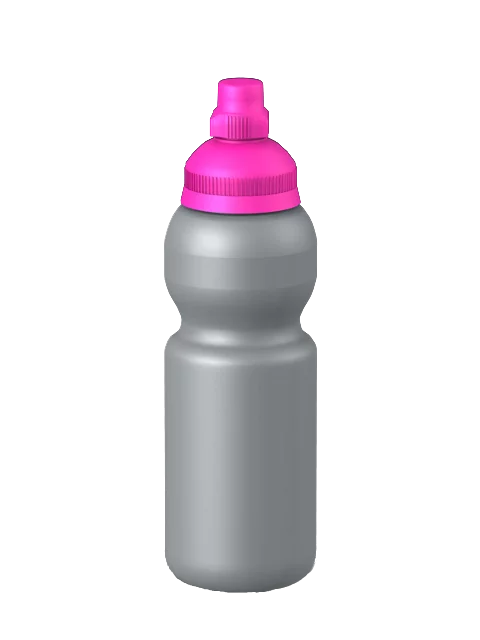 Freizeit-Trinkflasche Premium Flaschenfarbe: Silber Volumen: 330 ml Verschlussfarbe: Pink Druck: ohne Druck