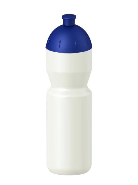 Fitness-Trinkflasche Classic Flaschenfarbe: Perlweiss Volumen: 750 ml Verschlussfarbe: Blau Dunkel Druck: ohne Druck