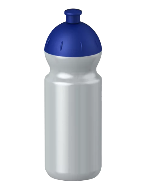 Fitness-Trinkflasche Classic Flaschenfarbe: Silber Volumen: 500 ml Verschlussfarbe: Blau Dunkel Druck: ohne Druck