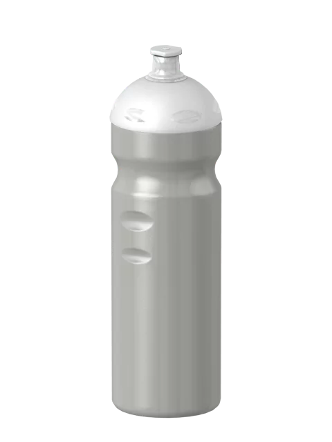 Sport-Trinkflasche Basic Flaschenfarbe: Silber Volumen: 750 ml Verschlussfarbe: Weiss Druck: ohne Druck