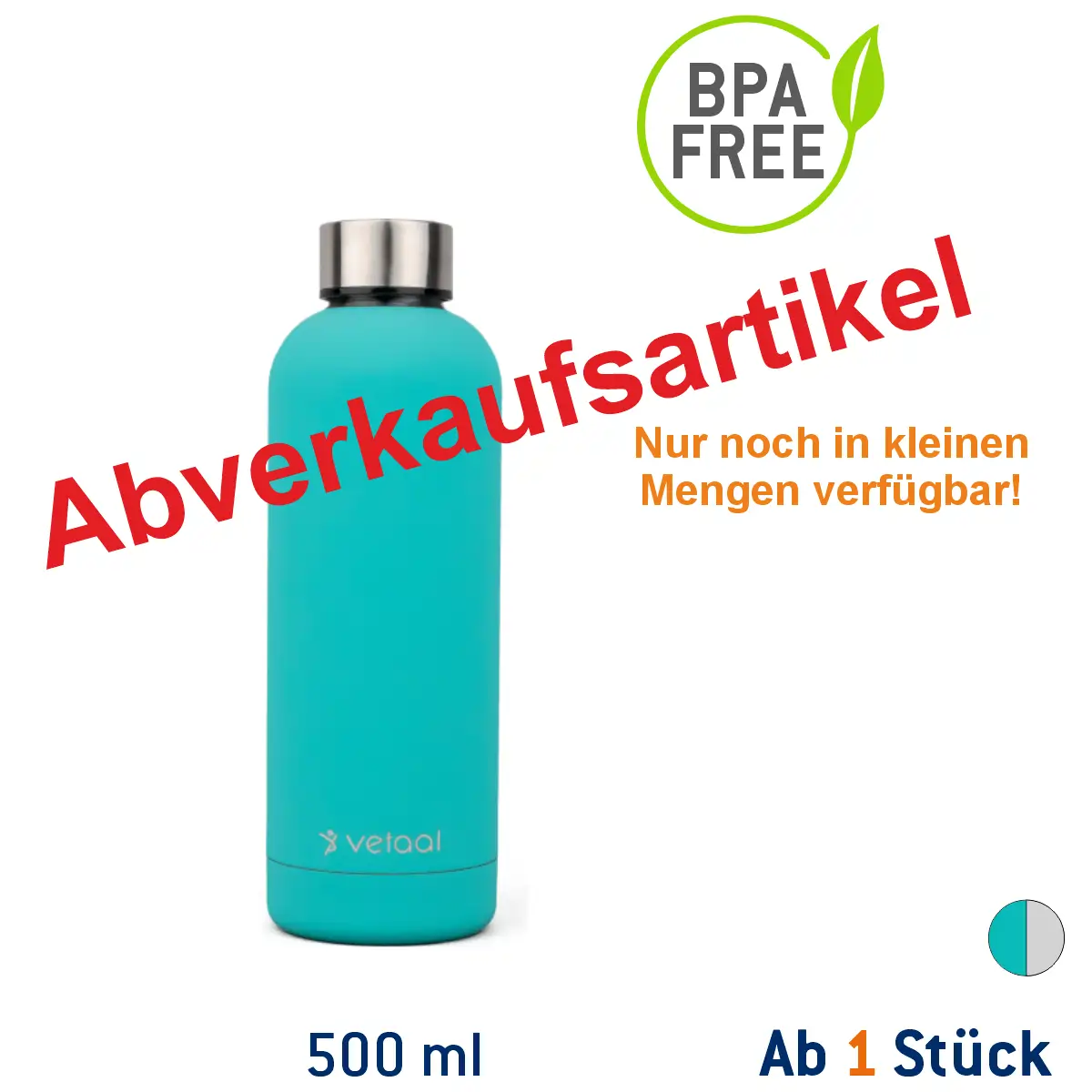 Thermo Edelstahl-Trinkflasche Skadi Farbe: Türkis Gravur: ohne Gravur