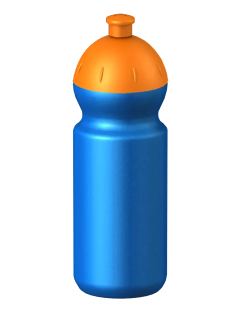 Fitness-Trinkflasche Classic Flaschenfarbe: Blau-Metallic Volumen: 500 ml Verschlussfarbe: Orange Druck: ohne Druck