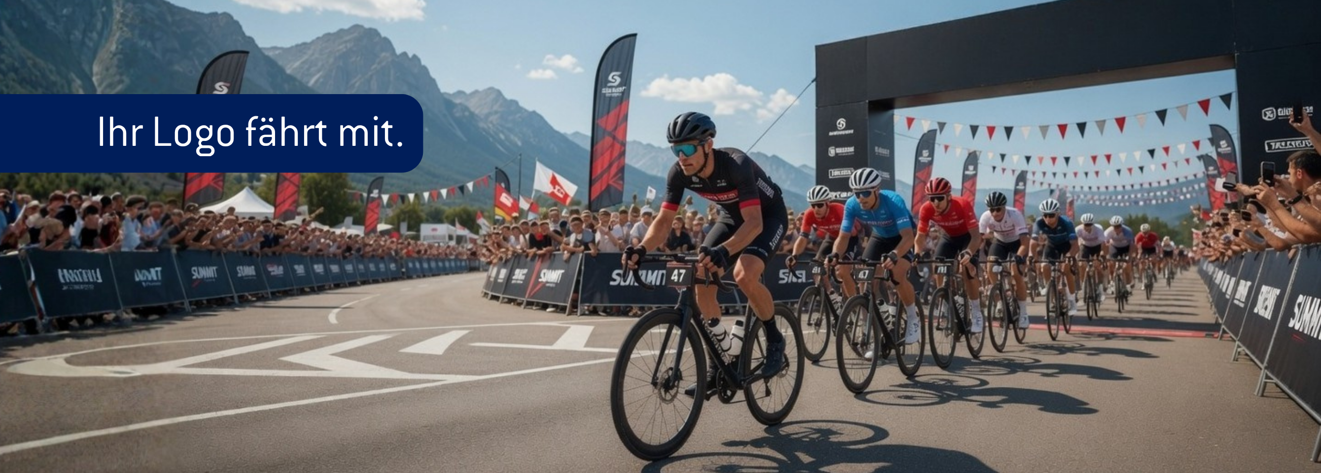 Radsportler beim Summit Climb Classic 2024 – bedruckte Fahrradflaschen für Vereine und Events