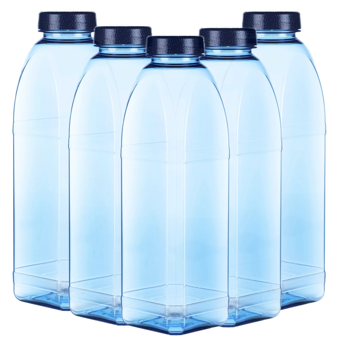 Kavodrink Blue Style Tritan-Trinkflaschen-Set eckig 1000 ml