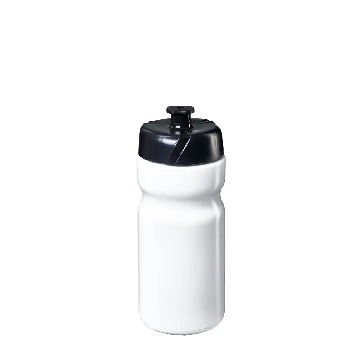 Sport-Trinkflasche Basic Style Flaschenfarbe: Weiss Volumen: 500 ml Verschlussfarbe: Schwarz Druck: ohne Druck